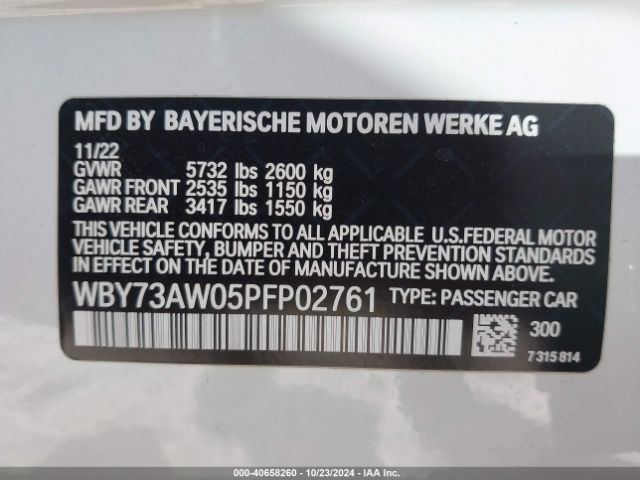 WBY73AW05PFP02761 BMW I4 Edrive40