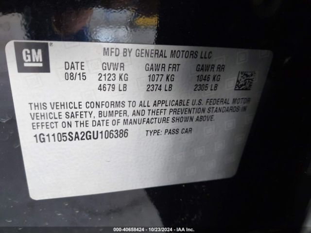 1G1105SA2GU106386 Chevrolet IMPALA 1LT