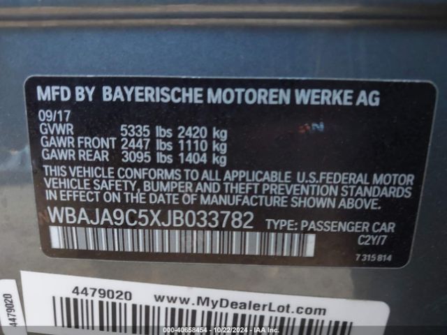 WBAJA9C5XJB033782 BMW 530e Iperformance