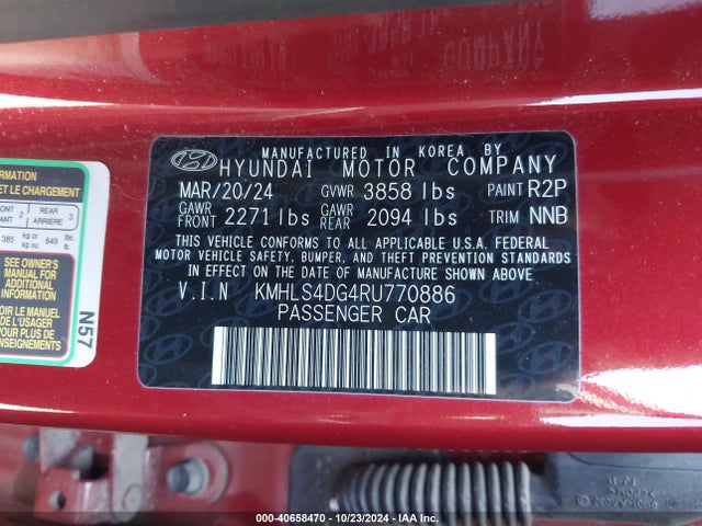Hyundai ELANTRA SEL 2024 KMHLS4DG4RU770886 Image 9