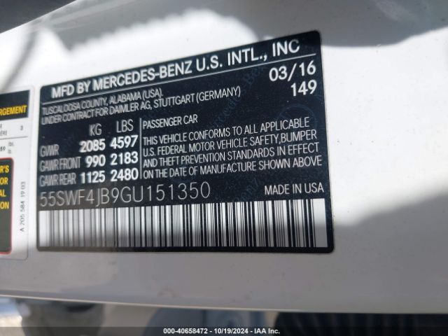 55SWF4JB9GU151350 Mercedes-Benz C 300 Luxury/sport