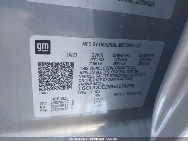 1GCUDDED8RZ174738 Chevrolet Silverado 1500 4wd  Standard Bed Lt