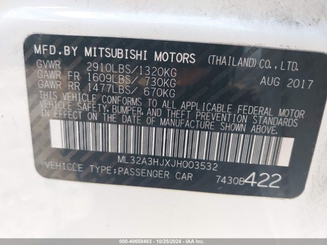 2018 MITSUBISHI MIRAGE ML32A3HJXJH003532 Photo 8