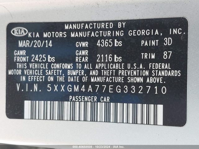 5XXGM4A77EG332710 KIA Optima Lx