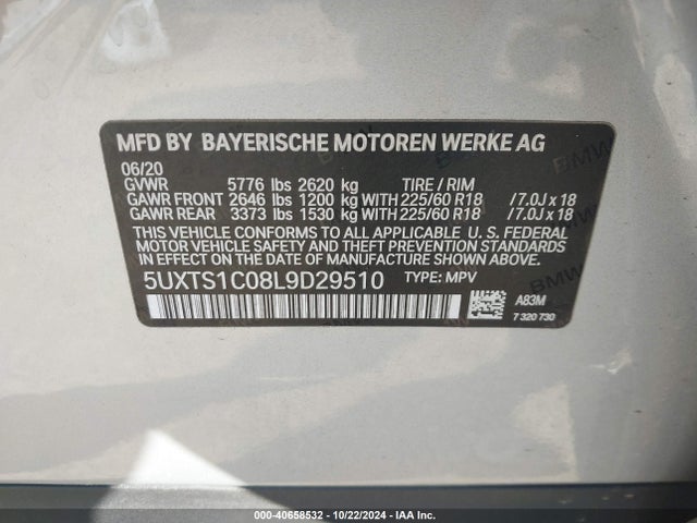 5UXTS1C08L9D29510 BMW X3 Phev Xdrive30e