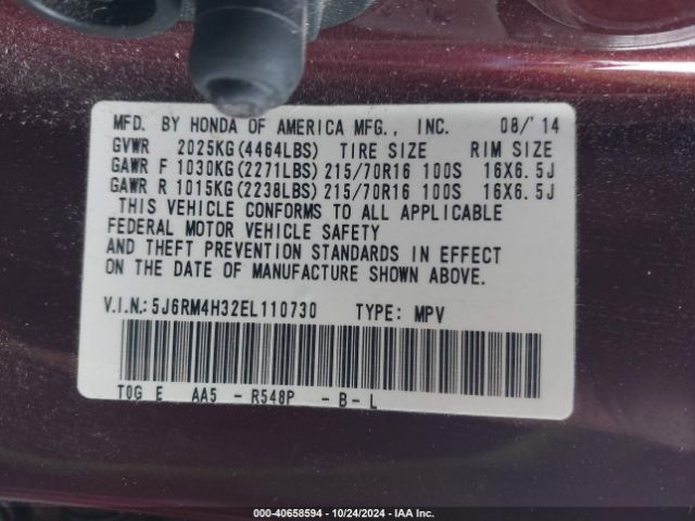 5J6RM4H32EL110730 Honda CR-V LX