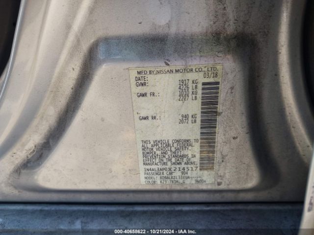 1N4AL3AP0JC214517 Nissan Altima 2.5 Sl