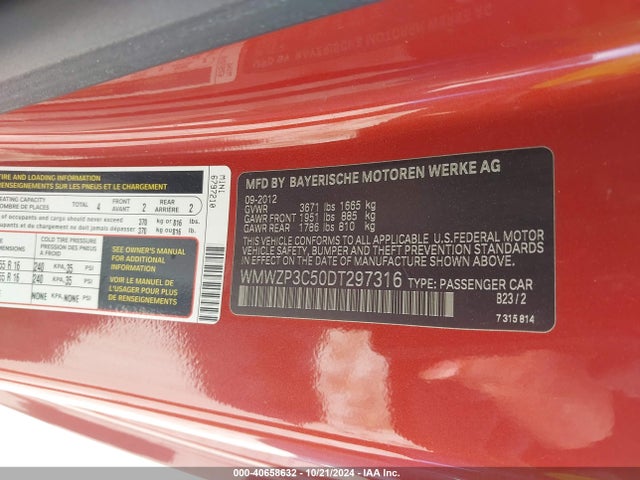 2013 MINI CONVERTIBLE WMWZP3C50DT297316 Photo 8