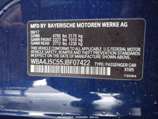 WBA4J5C55JBF07422 BMW 440i Gran Coupe