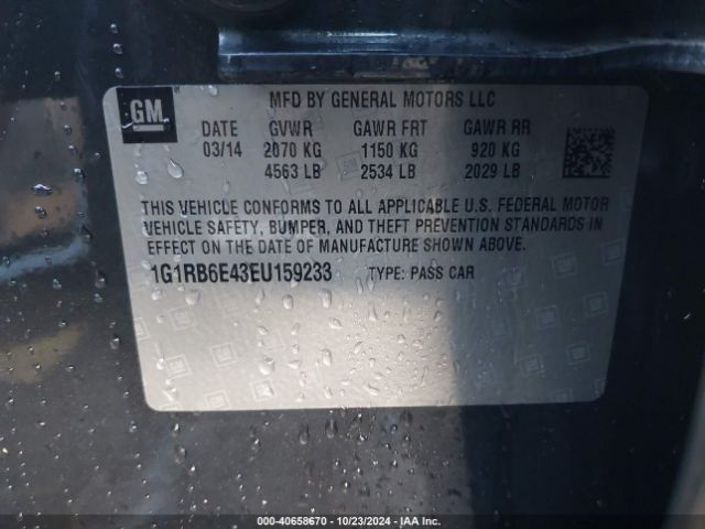 1G1RB6E43EU159233 Chevrolet Volt