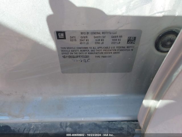 1G11D5SL6FF265081 Chevrolet MALIBU 2LT