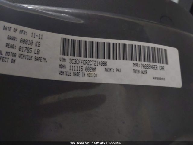 2012 FIAT 500 3C3CFFCR2CT214086 Photo 8