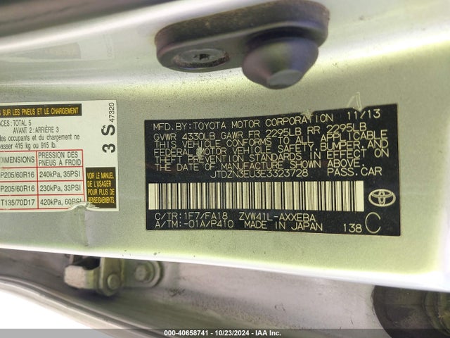 Toyota Prius V Two 2014 JTDZN3EU3E3323728 Image 9