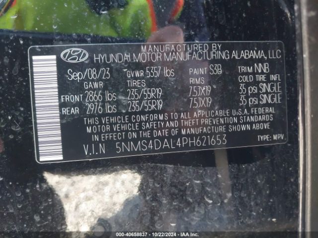 5NMS4DAL4PH621653 Hyundai Santa Fe Limited