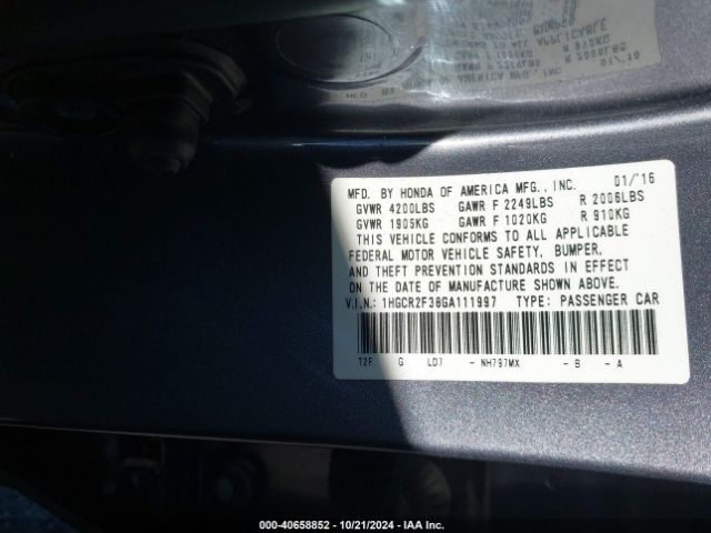 1HGCR2F38GA111997 Honda ACCORD LX