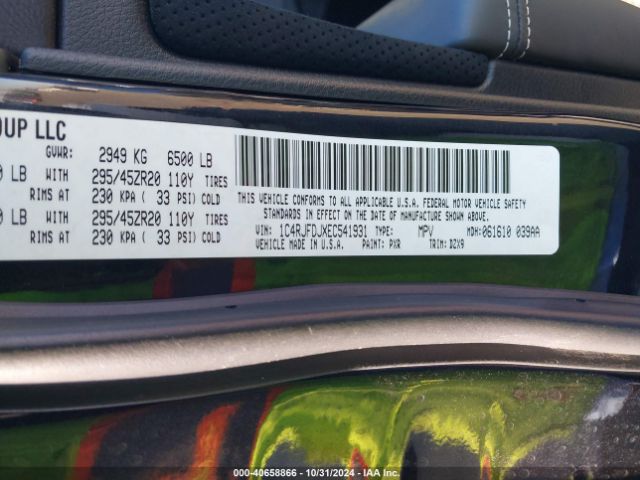 1C4RJFDJXEC541931 Jeep Grand Cherokee Srt8