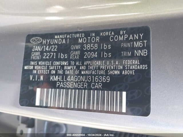 Hyundai ELANTRA SE 2022 KMHLL4AG0NU316369 Image 9
