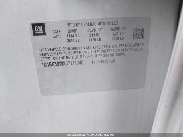 1G1BE5SMXJ7111745 Chevrolet Cruze Lt Auto