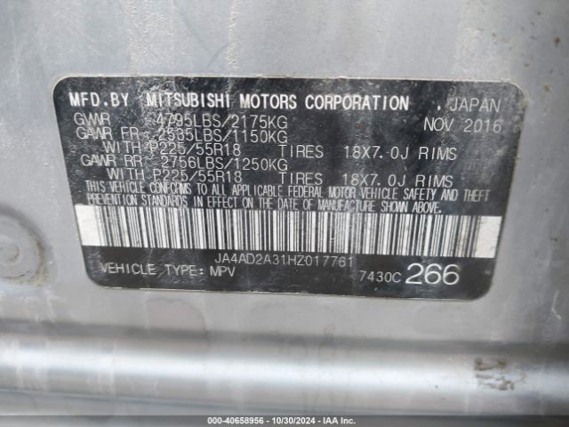JA4AD2A31HZ017761 Mitsubishi Outlander Es
