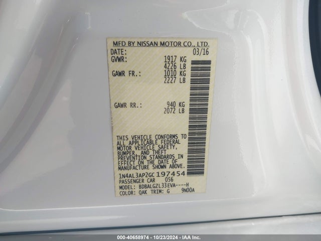 Nissan Altima 2016 1N4AL3AP2GC197454 Image 21