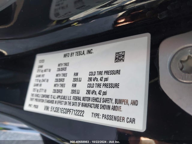 2023 TESLA MODEL 3 5YJ3E1EC0PF712222 Photo 8
