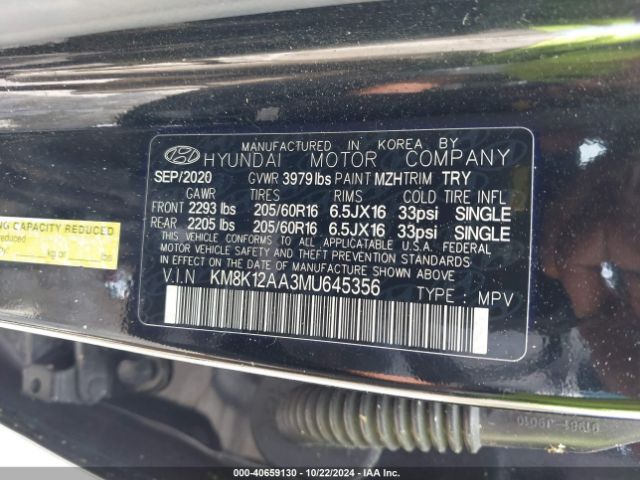 KM8K12AA3MU645356 Hyundai Kona Se