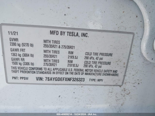 2022 TESLA MODEL Y 7SAYGDEFXNF326323 Photo 8
