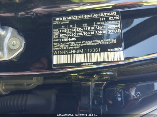 W1N4N4HB8MJ113381 Mercedes-Benz Gla 250 4matic
