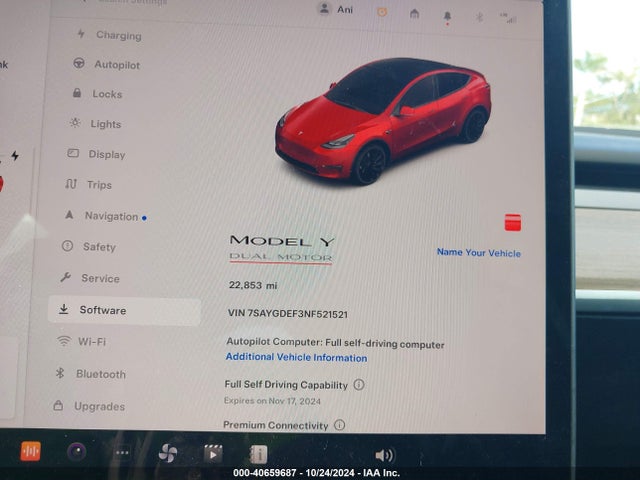 7SAYGDEF3NF521521 Tesla Model Y Performance Dual Motor All-wheel Drive