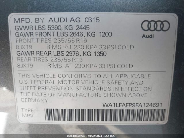 2015 AUDI Q5 WA1LFAFP9FA124691 Photo 8
