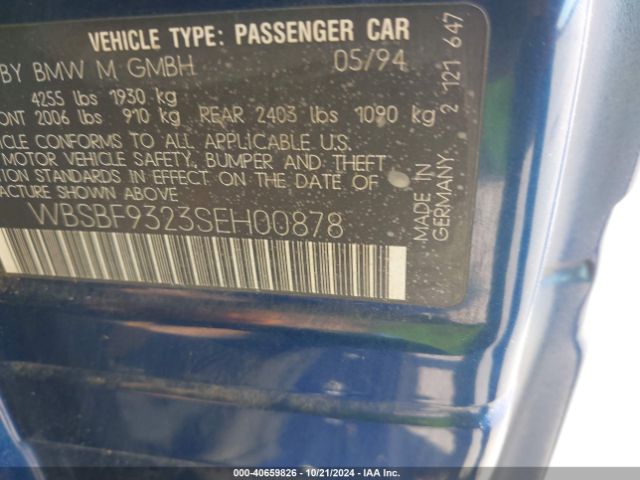 1995 BMW M3 WBSBF9323SEH00878 Photo 8