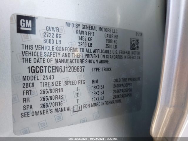 1GCGTCEN6J1209637 Chevrolet Colorado Lt