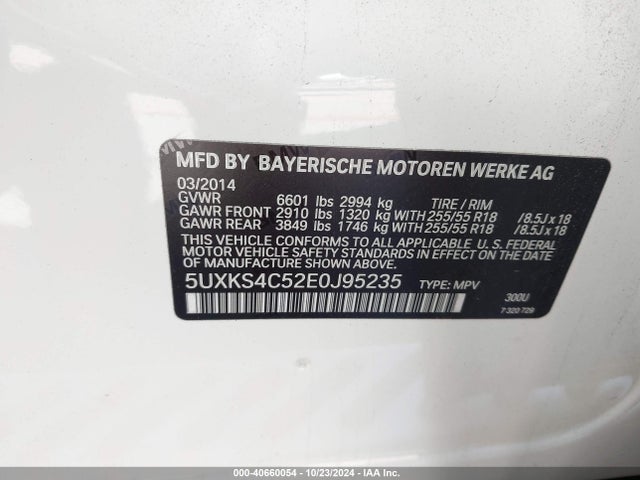 5UXKS4C52E0J95235 BMW X5 Xdrive35d