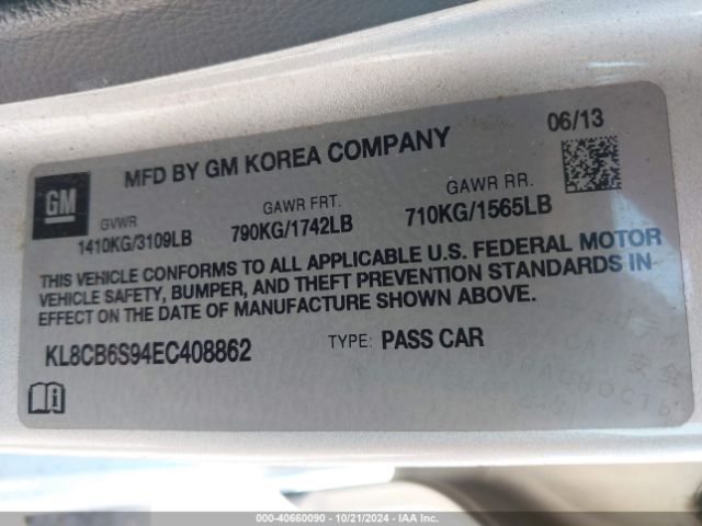 KL8CB6S94EC408862 Chevrolet Spark Ls Auto