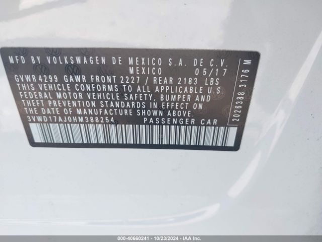 3VWD17AJ0HM388254 Volkswagen Jetta 1.8t Sport