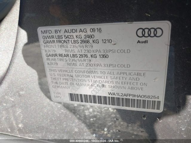 WA1L2AFP9HA058254 Audi Q5 2.0t Premium