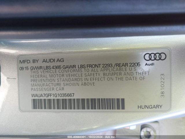 WAUA7GFF1G1035667 Audi A3 1.8t Premium