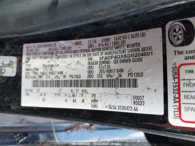 Ford FIESTA ST 2016 3FADP4GX8GM204601 Image 9