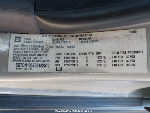 2006 HUMMER H3 SUV 5GTDN136768182517 Photo 8