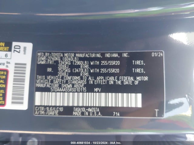 Toyota Grand Highlander Limited 2024 5TDAAAA55RS010115 Image 9