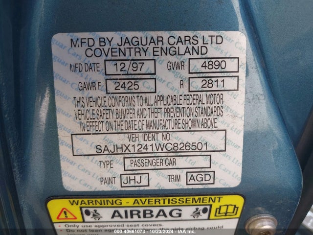 1998 JAGUAR XJ8 SAJHX1241WC826501 Photo 8