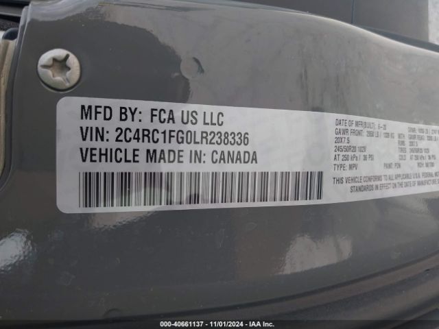 2C4RC1FG0LR238336 Chrysler Pacifica Touring