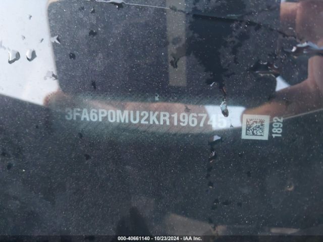 3FA6P0MU2KR196745 Ford Fusion Hybrid Sel