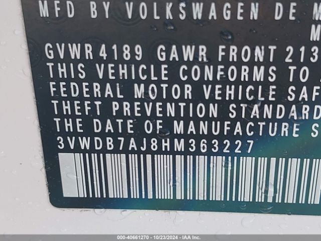 3VWDB7AJ8HM363227 Volkswagen Jetta 1.4t Se