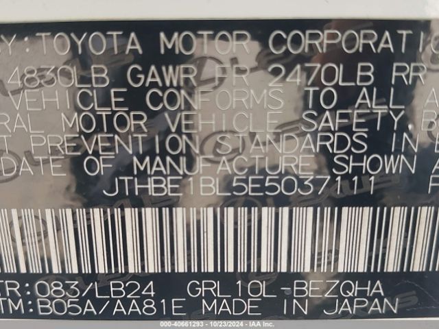 JTHBE1BL5E5037111 Lexus GS 350