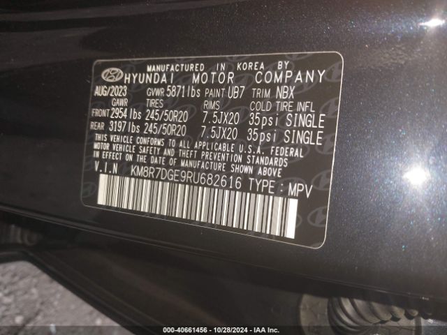 KM8R7DGE9RU682616 Hyundai Palisade Calligraphy