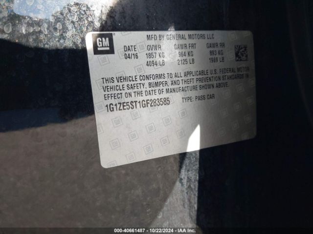 1G1ZE5ST1GF283585 Chevrolet MALIBU 1LT