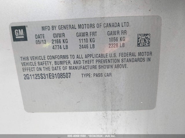 Chevrolet Impala 2lt 2014 2G1125S31E9108507 Image 9