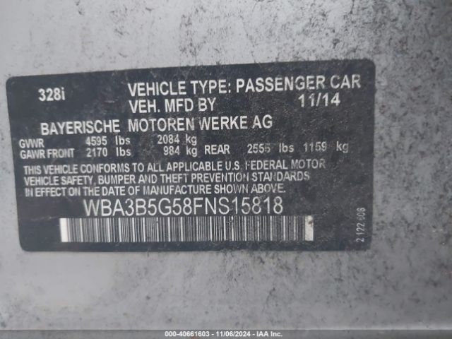 WBA3B5G58FNS15818 BMW 328i Xdrive