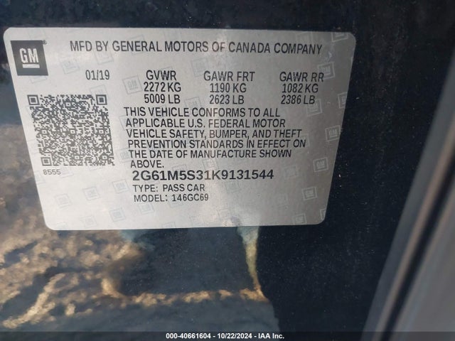 2019 CADILLAC XTS 2G61M5S31K9131544 Photo 8